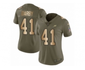 Women Nike Philadelphia Eagles #41 Ronald Darby Limited Olive Gold 2017 Salute to Service NFL Jersey