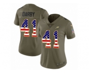 Women Nike Philadelphia Eagles #41 Ronald Darby Limited Olive USA Flag 2017 Salute to Service NFL Jersey