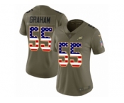 Women Nike Philadelphia Eagles #55 Brandon Graham Limited Olive USA Flag 2017 Salute to Service NFL Jersey