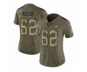 Women Nike Philadelphia Eagles #62 Jason Kelce Limited Olive Camo 2017 Salute to Service NFL Jersey