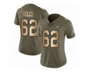Women Nike Philadelphia Eagles #62 Jason Kelce Limited Olive Gold 2017 Salute to Service NFL Jersey