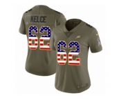Women Nike Philadelphia Eagles #62 Jason Kelce Limited Olive USA Flag 2017 Salute to Service NFL Jersey
