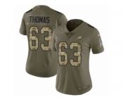 Women Nike Philadelphia Eagles #63 Dallas Thomas Limited Olive Camo 2017 Salute to Service NFL Jersey