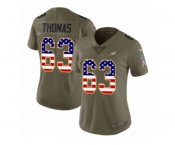 Women Nike Philadelphia Eagles #63 Dallas Thomas Limited Olive USA Flag 2017 Salute to Service NFL Jersey