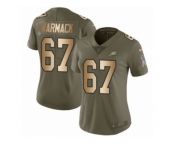 Women Nike Philadelphia Eagles #67 Chance Warmack Limited Olive Gold 2017 Salute to Service NFL Jersey