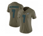 Women Nike Philadelphia Eagles #7 Ron Jaworski Limited Olive 2017 Salute to Service NFL Jersey