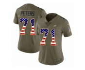 Women Nike Philadelphia Eagles #71 Jason Peters Limited Olive USA Flag 2017 Salute to Service NFL Jersey