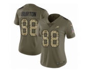 Women Nike Philadelphia Eagles #88 Trey Burton Limited Olive Camo 2017 Salute to Service NFL Jersey