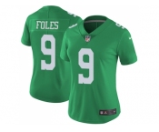 Women Nike Philadelphia Eagles #9 Nick Foles Green Stitched NFL Limited Rush Jersey