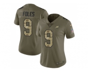 Women Nike Philadelphia Eagles #9 Nick Foles Olive Camo Stitched NFL Limited 2017 Salute to Service Jersey