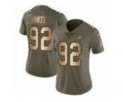 Women Nike Philadelphia Eagles #92 Reggie White Limited Olive Gold 2017 Salute to Service NFL Jersey