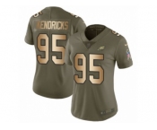 Women Nike Philadelphia Eagles #95 Mychal Kendricks Limited Olive Gold 2017 Salute to Service NFL Jersey