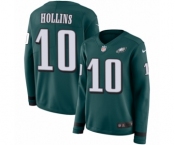 Women's Nike Philadelphia Eagles #10 Mack Hollins Limited Green Therma Long Sleeve NFL Jersey