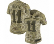 Women's Nike Philadelphia Eagles #11 Carson Wentz Limited Camo 2018 Salute to Service NFL Jersey