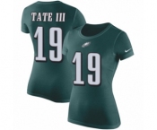 Women's Nike Philadelphia Eagles #19 Golden Tate III Green Rush Pride Name & Number T-Shirt