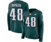 Women's Nike Philadelphia Eagles #48 Wes Hopkins Limited Green Therma Long Sleeve NFL Jersey