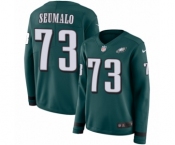Women's Nike Philadelphia Eagles #73 Isaac Seumalo Limited Green Therma Long Sleeve NFL Jersey
