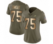 Women's Nike Philadelphia Eagles #75 Josh Sweat Limited Olive Gold 2017 Salute to Service NFL Jersey