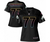 Women's Nike Philadelphia Eagles #77 Michael Bennett Game Black Fashion NFL Jersey