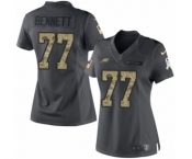 Women's Nike Philadelphia Eagles #77 Michael Bennett Limited Black 2016 Salute to Service NFL Jersey