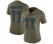 Women's Nike Philadelphia Eagles #77 Michael Bennett Limited Olive 2017 Salute to Service NFL Jersey