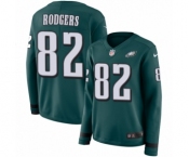 Women's Nike Philadelphia Eagles #82 Richard Rodgers Limited Green Therma Long Sleeve NFL Jersey