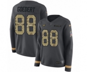 Women's Nike Philadelphia Eagles #88 Dallas Goedert Limited Black Salute to Service Therma Long Sleeve NFL Jersey