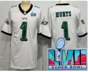 Women's Philadelphia Eagles #1 Jalen Hurts Limited White Super Bowl LVII Vapor Jersey