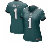Women's Philadelphia Eagles #1 Jalen Hurts Nike Midnight Green Team Jersey