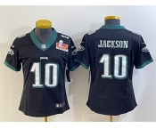 Women's Philadelphia Eagles #10 DeSean Jackson Black 2025 Super Bowl LIX Patch Vapor Untouchable Limited Football Stitched Jersey