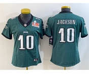 Women's Philadelphia Eagles #10 DeSean Jackson Green 2025 Super Bowl LIX Patch Vapor Untouchable Limited Football Stitched Jersey