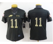 Women's Philadelphia Eagles #11 A. J. Brown Black Salute To Service Stitched Football Jersey