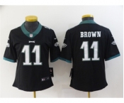 Women's Philadelphia Eagles #11 A. J. Brown Black Vapor Stitched Football Jersey