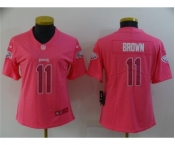 Women's Philadelphia Eagles #11 A. J. Brown Pink Stitched Football Jersey
