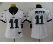 Women's Philadelphia Eagles #11 A. J. Brown White Vapor Stitched Football Jerse