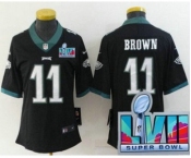 Women's Philadelphia Eagles #11 AJ Brown Limited Black Super Bowl LVII Vapor Jersey