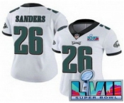 Women's Philadelphia Eagles #26 Miles Sanders Limited White Super Bowl LVII Vapor Jersey