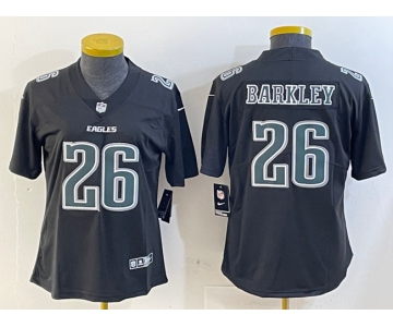 Women's Philadelphia Eagles #26 Saquon Barkley Black Fashion Vapor Untouchable Limited Football Stitched Jersey