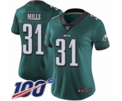 Women's Philadelphia Eagles #31 Jalen Mills Midnight Green Team Color Vapor Untouchable Limited Player 100th Season Football Jersey