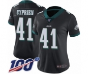 Women's Philadelphia Eagles #41 Johnathan Cyprien Black Alternate Vapor Untouchable Limited Player 100th Season Football Jersey