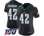 Women's Philadelphia Eagles #42 Andrew Sendejo Black Alternate Vapor Untouchable Limited Player 100th Season Football Jersey