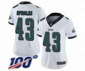 Women's Philadelphia Eagles #43 Darren Sproles White Vapor Untouchable Limited Player 100th Season Football Jersey