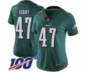 Women's Philadelphia Eagles #47 Nate Gerry Midnight Green Team Color Vapor Untouchable Limited Player 100th Season Football Jersey