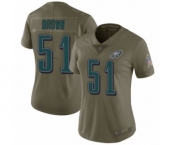 Women's Philadelphia Eagles #51 Zach Brown Limited Olive 2017 Salute to Service Football Jersey