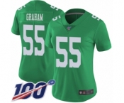Women's Philadelphia Eagles #55 Brandon Graham Limited Green Rush Vapor Untouchable 100th Season Football Jersey