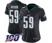 Women's Philadelphia Eagles #59 Seth Joyner Black Alternate Vapor Untouchable Limited Player 100th Season Football Jersey