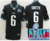 Women's Philadelphia Eagles #6 DeVonta Smith Limited Black Super Bowl LVII Vapor Jersey
