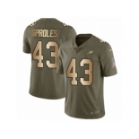 Youth Nike Philadelphia Eagles #43 Darren Sproles Limited Olive Gold 2017 Salute to Service NFL Jersey