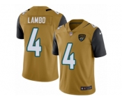Men Nike Jacksonville Jaguars #4 Josh Lambo Elite Gold Rush Vapor Untouchable NFL Jersey