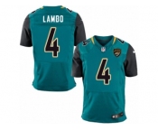 Men Nike Jacksonville Jaguars #4 Josh Lambo Elite Teal Green Team Color NFL Jersey
